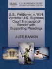 Image for U.S., Petitioner, V. W.H. Vorreiter U.S. Supreme Court Transcript of Record with Supporting Pleadings