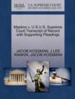 Image for Mastros V. U S U.S. Supreme Court Transcript of Record with Supporting Pleadings
