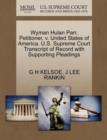 Image for Wyman Hulan Parr, Petitioner, V. United States of America. U.S. Supreme Court Transcript of Record with Supporting Pleadings