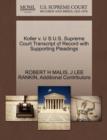 Image for Koller V. U S U.S. Supreme Court Transcript of Record with Supporting Pleadings