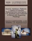 Image for David E. Hartshorn, Petitioner, V. District of Columbia Redevelopment Land Agency. U.S. Supreme Court Transcript of Record with Supporting Pleadings