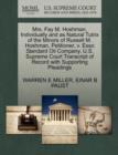 Image for Mrs. Fay M. Hoshman, Individually and as Natural Tutrix of the Minors of Russell M. Hoshman, Petitioner, V. ESSO Standard Oil Company. U.S. Supreme Court Transcript of Record with Supporting Pleadings