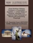 Image for Great Northern Railway Company, a Corporation, Appellant, V. United States of America, Interstate U.S. Supreme Court Transcript of Record with Supporting Pleadings