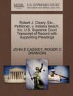 Image for Robert J. Cleary, Etc., Petitioner, V. Indiana Beach, Inc. U.S. Supreme Court Transcript of Record with Supporting Pleadings