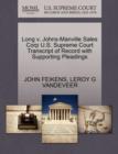 Image for Long V. Johns-Manville Sales Corp U.S. Supreme Court Transcript of Record with Supporting Pleadings