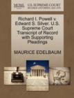 Image for Richard I. Powell V. Edward S. Silver. U.S. Supreme Court Transcript of Record with Supporting Pleadings