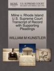 Image for Milne V. Rhode Island U.S. Supreme Court Transcript of Record with Supporting Pleadings