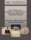 Image for John G. Giles et al. V. Maryland. U.S. Supreme Court Transcript of Record with Supporting Pleadings