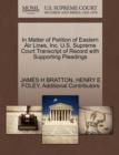 Image for In Matter of Petition of Eastern Air Lines, Inc. U.S. Supreme Court Transcript of Record with Supporting Pleadings