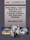 Image for United States V. Victor D. Kniss Et Al. U.S. Supreme Court Transcript of Record with Supporting Pleadings