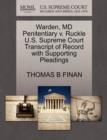Image for Warden, MD Penitentiary V. Ruckle U.S. Supreme Court Transcript of Record with Supporting Pleadings