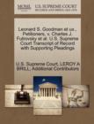 Image for Leonard S. Goodman Et UX., Petitioners, V. Charles J. Futrovsky et al. U.S. Supreme Court Transcript of Record with Supporting Pleadings