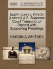 Image for Esplin (Lee) V. Hirschi (Leland) U.S. Supreme Court Transcript of Record with Supporting Pleadings