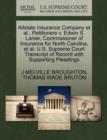 Image for Allstate Insurance Company Et Al., Petitioners V. Edwin S. Lanier, Commissioner of Insurance for North Carolina, Et Al. U.S. Supreme Court Transcript of Record with Supporting Pleadings