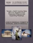 Image for Temple V. North Carolina State Bar U.S. Supreme Court Transcript of Record with Supporting Pleadings