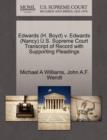 Image for Edwards (H. Boyd) V. Edwards (Nancy) U.S. Supreme Court Transcript of Record with Supporting Pleadings
