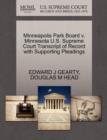 Image for Minneapolis Park Board V. Minnesota U.S. Supreme Court Transcript of Record with Supporting Pleadings