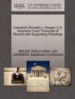 Image for Campbell (Ronald) V. Oregon U.S. Supreme Court Transcript of Record with Supporting Pleadings
