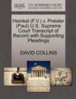 Image for Heinkel (F.V.) V. Preisler (Paul) U.S. Supreme Court Transcript of Record with Supporting Pleadings