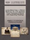 Image for Levisa Stone Corp. V. Elkhorn Stone Co, Inc. U.S. Supreme Court Transcript of Record with Supporting Pleadings