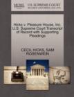 Image for Hicks V. Pleasure House, Inc. U.S. Supreme Court Transcript of Record with Supporting Pleadings