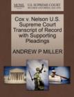 Image for Cox V. Nelson U.S. Supreme Court Transcript of Record with Supporting Pleadings