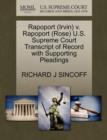 Image for Rapoport (Irvin) V. Rapoport (Rose) U.S. Supreme Court Transcript of Record with Supporting Pleadings