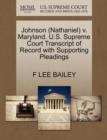 Image for Johnson (Nathaniel) V. Maryland. U.S. Supreme Court Transcript of Record with Supporting Pleadings