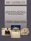 Image for Marcus (Arnold) V. New York U.S. Supreme Court Transcript of Record with Supporting Pleadings