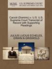 Image for Carzoli (Dominic) V. U.S. U.S. Supreme Court Transcript of Record with Supporting Pleadings