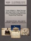 Image for Corey (Ralph) V. State Savings and Loan Ass&#39;n U.S. Supreme Court Transcript of Record with Supporting Pleadings