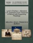 Image for Lynch (Charles) V. Maryland U.S. Supreme Court Transcript of Record with Supporting Pleadings