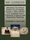 Image for Alhambra City School District of Los Angeles County V. Mize (James) U.S. Supreme Court Transcript of Record with Supporting Pleadings