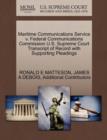 Image for Maritime Communications Service V. Federal Communications Commission U.S. Supreme Court Transcript of Record with Supporting Pleadings