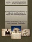 Image for Harrington (Glenn) V. California U.S. Supreme Court Transcript of Record with Supporting Pleadings