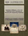 Image for Anderson (William) V. U.S. U.S. Supreme Court Transcript of Record with Supporting Pleadings