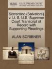 Image for Sorrentino (Salvatore) V. U. S. U.S. Supreme Court Transcript of Record with Supporting Pleadings
