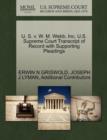 Image for U. S. V. W. M. Webb, Inc. U.S. Supreme Court Transcript of Record with Supporting Pleadings