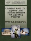 Image for Colombo V. Koota U.S. Supreme Court Transcript of Record with Supporting Pleadings