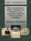 Image for Wilson (Lawrence) V. Allison (Charles) U.S. Supreme Court Transcript of Record with Supporting Pleadings