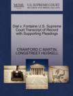 Image for Dial V. Fontaine U.S. Supreme Court Transcript of Record with Supporting Pleadings