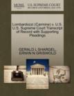 Image for Lombardozzi (Carmine) V. U.S. U.S. Supreme Court Transcript of Record with Supporting Pleadings