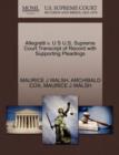 Image for Allegretti V. U S U.S. Supreme Court Transcript of Record with Supporting Pleadings