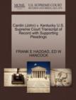 Image for Cardin (John) V. Kentucky U.S. Supreme Court Transcript of Record with Supporting Pleadings