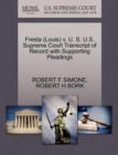Image for Fresta (Louis) V. U. S. U.S. Supreme Court Transcript of Record with Supporting Pleadings