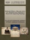Image for McDonald (Ellen) V. McLucas (John) U.S. Supreme Court Transcript of Record with Supporting Pleadings