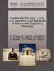 Image for Federal Electric Corp. V. U.S. U.S. Supreme Court Transcript of Record with Supporting Pleadings