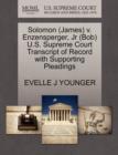 Image for Solomon (James) V. Enzensperger, JR (Bob) U.S. Supreme Court Transcript of Record with Supporting Pleadings