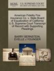 Image for American Fidelity Fire Insurance Co. V. State Board of Equalization of California U.S. Supreme Court Transcript of Record with Supporting Pleadings