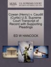 Image for Cowan (Henry) V. Caudill (Curtis) U.S. Supreme Court Transcript of Record with Supporting Pleadings